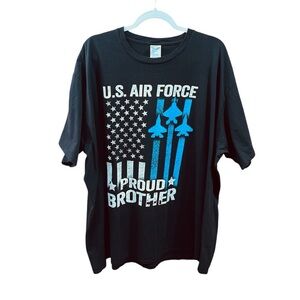 US Air Force Proud Brother Graphic T-Shirt Mens Short Sleeve Size 4X Casual Flag